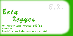 bela kegyes business card